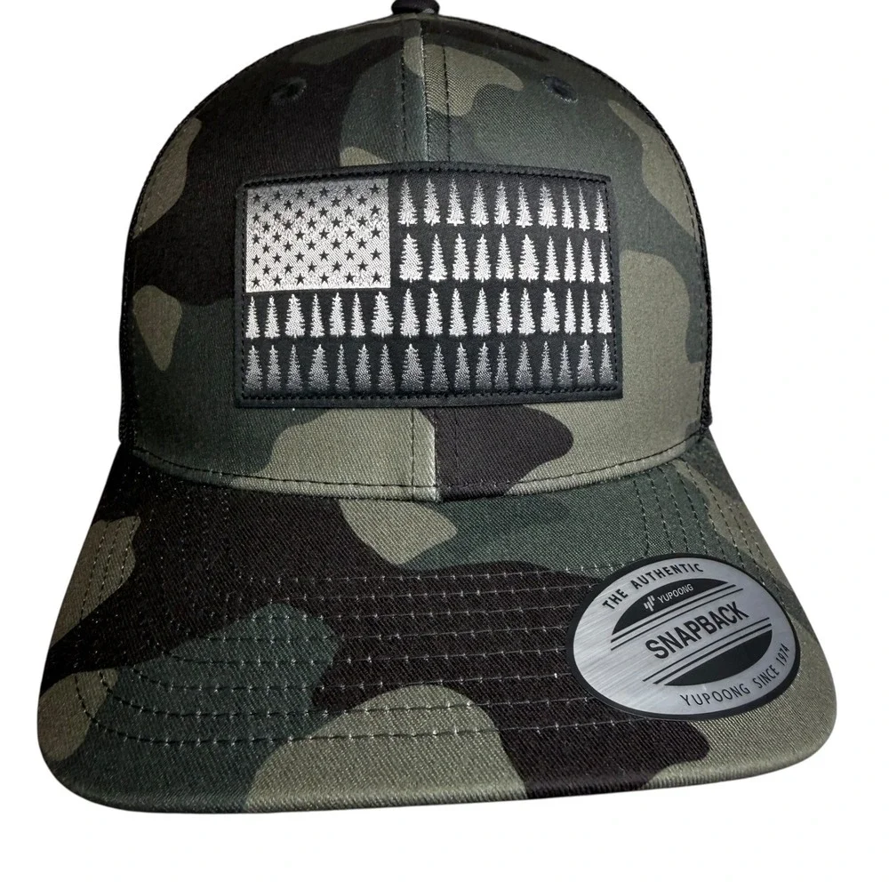 Columbia Men's Tree Flag Mesh Snap‎ Back Camo Trucker Hat Adjustable